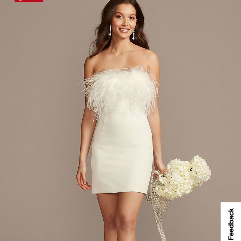 COPY - Strapless Crepe Feather Dress